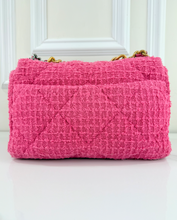 *DEAL OF THE DAY* CHANEL 19 LARGE FLAP QUILTED TWEED IN HOT PINK