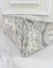DIOR BOOK TOTE EMBROIDERED MEDIUM ECRU AND GREY TOILE DE JOUY
