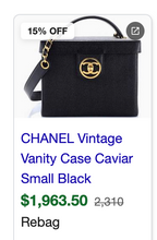 CHANEL CAVIAR CC VANITY BOX CASE VINTAGE
