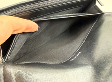 CHANEL BOY QUILTED FLAP  LAMBSKIN WALLET / WOC IN BLACK AND SILVER