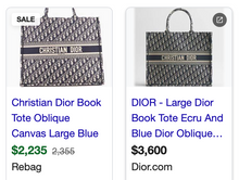 DIOR BOOK TOTE LARGE OBLIQUE