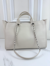 CHANEL LARGE STUDDED DEAUVILLE TOTE CAVIAR  IVORY