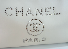 CHANEL LARGE STUDDED DEAUVILLE TOTE CAVIAR  IVORY