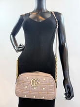 GUCCI MATELASSE PEARLY GG MARMONT CHAIN BAG