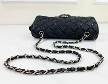 CHANEL CLASSIC MEDIUM SINGLE FLAP LAMBSKIN BLACK QUILTED CRYSTAL