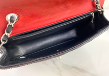 CHANEL CLASSIC MEDIUM SINGLE FLAP LAMBSKIN BLACK QUILTED CRYSTAL