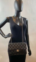 CHANEL CLASSIC MEDIUM SINGLE FLAP LAMBSKIN BLACK QUILTED CRYSTAL