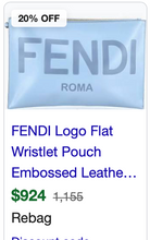 FENDI LOGO CLUTCH / WRISTLET IN GREY