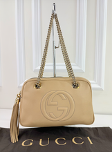 GUCCI SOHO SMALL CHAIN BAG IN BEIGE