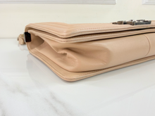 CHANEL BOY FLAP LARGE CHEVRON CALFSKIN IN BEIGE