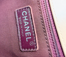 CHANEL BOY FLAP LARGE CHEVRON CALFSKIN IN BEIGE
