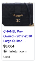 CHANEL SHEEPSKIN FRONT CHAIN FLAP IN NAVY