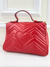 GUCCI MARMONT GG TOP HANDLE BAG IN RED