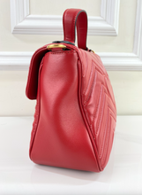 GUCCI MARMONT GG TOP HANDLE BAG IN RED