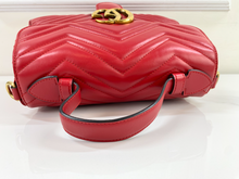 GUCCI MARMONT GG TOP HANDLE BAG IN RED