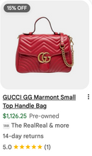 GUCCI MARMONT GG TOP HANDLE BAG IN RED