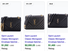 YSL ENVELOPE MEDIUM SATCHEL BAG