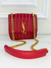 YSL VICKY VERTICAL QUILTED LAMBSKIN