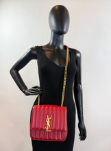 YSL VICKY VERTICAL QUILTED LAMBSKIN