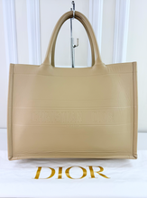 DIOR BOOK TOTE EMBOSSED LEATHER IN NEUTRAL
