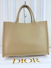 DIOR BOOK TOTE EMBOSSED LEATHER IN NEUTRAL