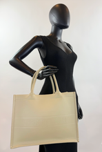 DIOR BOOK TOTE EMBOSSED LEATHER IN NEUTRAL