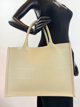 DIOR BOOK TOTE EMBOSSED LEATHER IN NEUTRAL