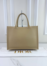 DIOR BOOK TOTE EMBOSSED LEATHER IN NEUTRAL