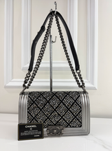 CHANEL BOY FLAP EMBROIDERED STUDDED JERSEY MEDIUM LIMITED EDITION