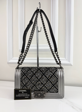 CHANEL BOY FLAP EMBROIDERED STUDDED JERSEY MEDIUM LIMITED EDITION