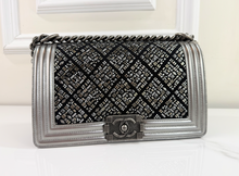 CHANEL BOY FLAP EMBROIDERED STUDDED JERSEY MEDIUM LIMITED EDITION