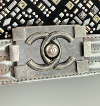 CHANEL BOY FLAP EMBROIDERED STUDDED JERSEY MEDIUM LIMITED EDITION