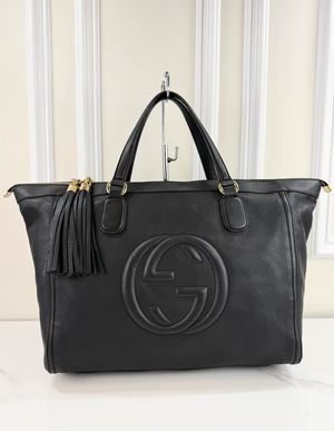 GUCCI SOHO XL WORKING TOTE IN BLACK