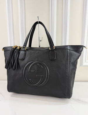 GUCCI SOHO XL WORKING TOTE IN BLACK