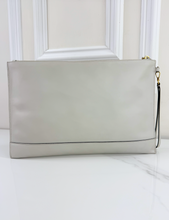 FENDI LOGO CLUTCH / WRISTLET IN GREY