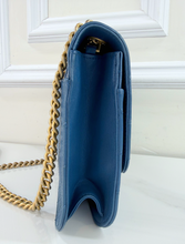 CHANEL SHEEPSKIN FRONT CHAIN FLAP IN NAVY