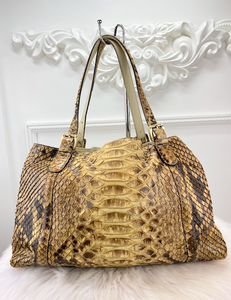 GUCCI BRITT PYTHON TOTE