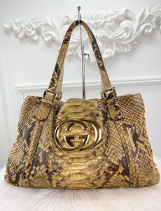 GUCCI BRITT PYTHON TOTE