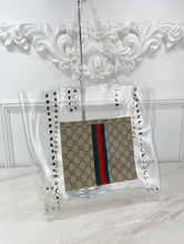 GG CLEAR STUDDED LARGE TOTE