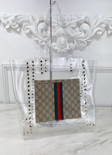 GG CLEAR STUDDED LARGE TOTE