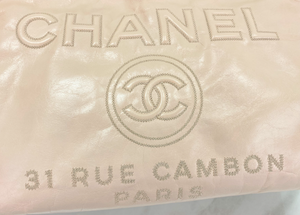 *FINAL PRICE - SALE* CHANEL DEAUVILLE SMALL GLAZED CALFSKIN NATURAL